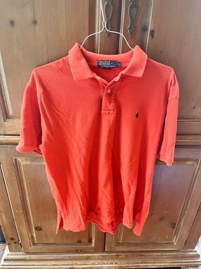 POLO BY RALPH LAUREN. MEN’S XL ORANGE POLO GOLF SHIRT.